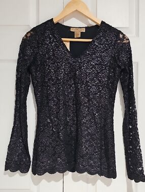 ✨ Notations Black Lace Peplum Top NWT ✨